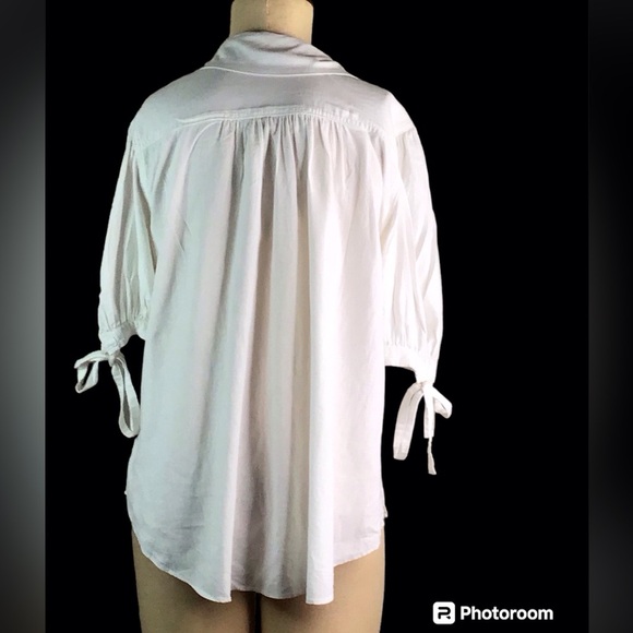 Free People White Safari Babe Shirt, L, EUC - Picture 4 of 7